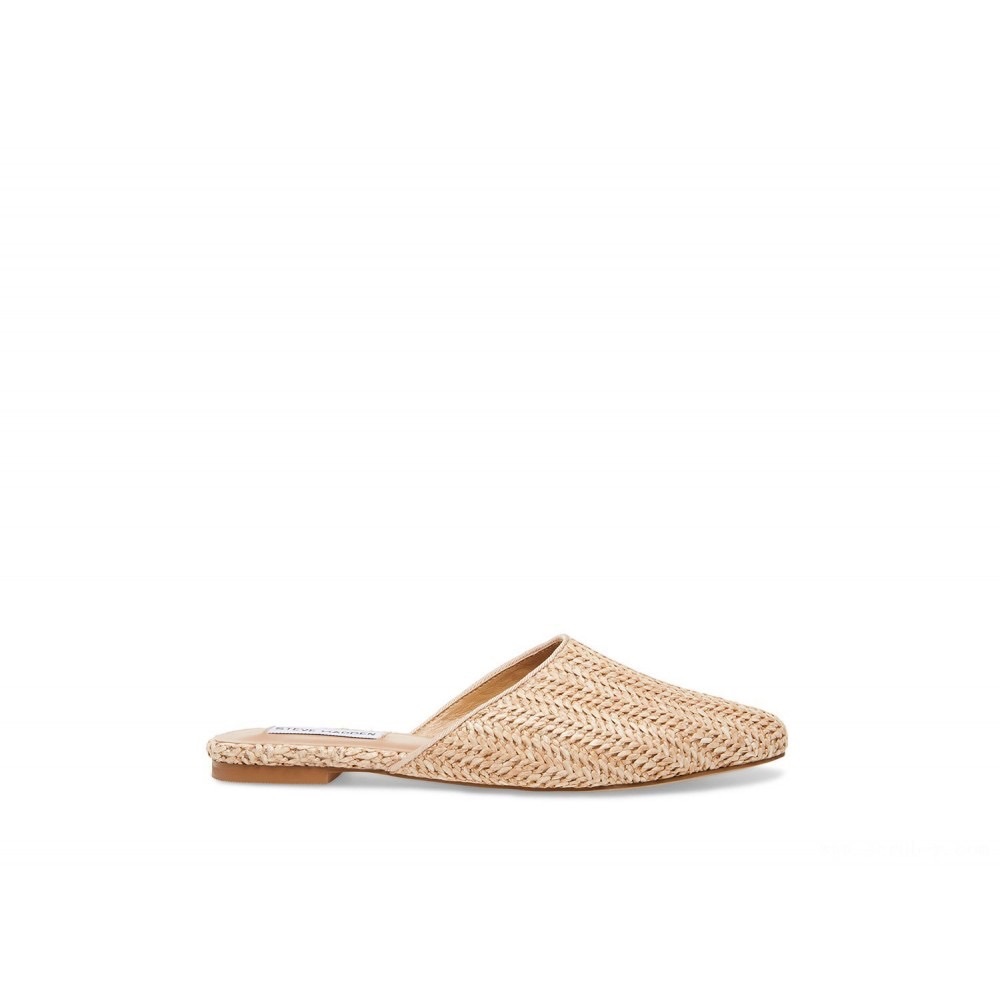 Steve Madden Antoinette Summer Mules - Natural Raffia - Size 6